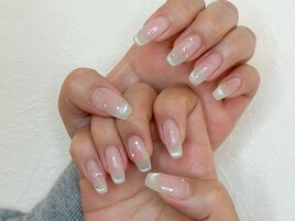 チークネイル×マグネットグラデ