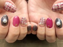 プラハネイル(+HER 美甲)/ピンクツイード