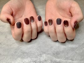 秋色シンプルネイル♪