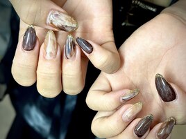 大人ニュアンスカフェオレネイル