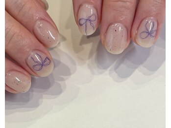 デイネイルズ(Day Nails)/手書きリボンアート