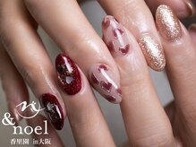 ノエル(Noel)/ボルドー ハートネイル
