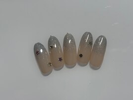 みずいろ×ベージュネイル