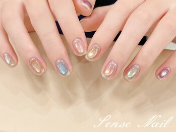 センスネイル(Sense Nail)/キラキラストーンxボルドー