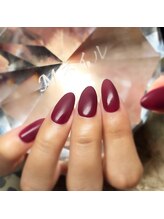 エムネイル(Ｍ)/_ボルドーマットネイル_