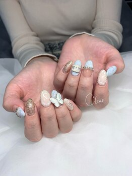 クリア(Clear)/ツイードキラキラネイル