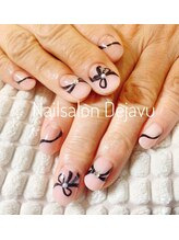 デジャヴ(Dejavu)/リボンのフレンチネイル