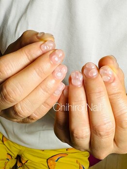 チヒロネイル/クリアのもこもこネイル