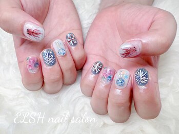 エルシ(ELSH)/花火ネイル/お祭りネイル