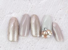 ネイルアンドアイラッシュスタジオ シュシュ(chouchou)/パラジェルワンカラー＋ストーン