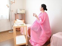 冷える季節によもぎ蒸し