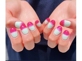 グリーン×ピンクグラデーション