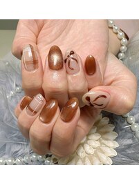 ぷっくりリボン/秋チェック