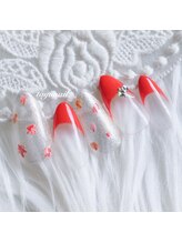 たゆ ネイル(たゆnail)/赤パラジェルフレンチネイル