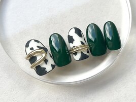 アニマル柄×リングネイル