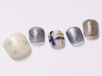 アイ ネイルズ 天神店(I nails)/チェックリボンアート ¥8800