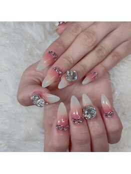 Rubis NAIL【パラジェル/ワンカラー/マグネット/ニュアンス/長さだし/定額/自爪ケア】の写真/［パラジェル使用］チップ長さ出し10本＋ワンカラー＋パーツ6本【￥6980】何度でも同価格！カラー400色★