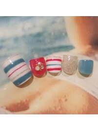 ボーダーフットネイル