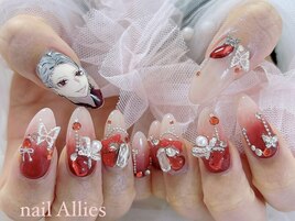 レッドネイル推しネイル