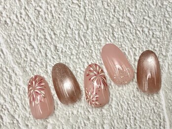 【定額】花火ネイル 秋 ピンク