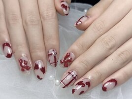 バレンタインネイル