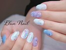 しずくと紫陽花ニュアンスネイル