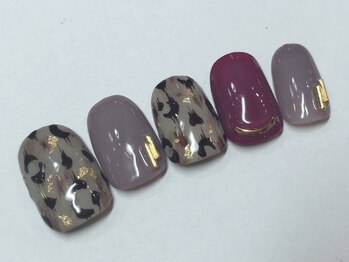 クリスタルネイル ボンベルタ橘店(CRYSTAL NAIL)/ヒョウ柄ネイル