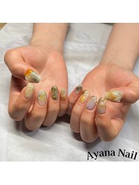 淡色もやもやニュアンスネイル