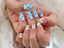 ワンホンネイル 新宿(Rumi Nail)/ブルー/フレンチ/ガーリー