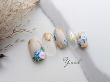 ワイネイル(Y.nail)/日本画朝顔デザイン