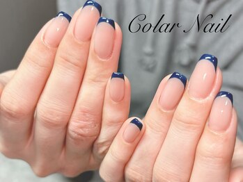 コラールネイル 本町(Colar Nail)/洗練された大人ネイビーフレンチ