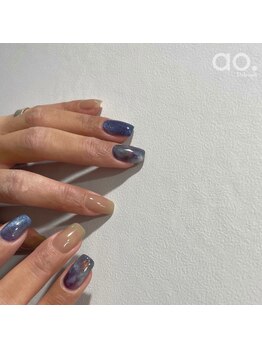 アオ 渋谷(ao.)/ベージュブルーネイル