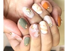 ネイルケアサロンエルミタージュ/秋カラーストーン載せ★