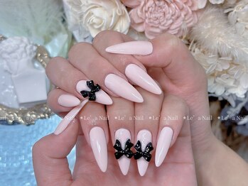 レアネイル 渋谷店(Le’a nail)/ワンカラー☆リボン