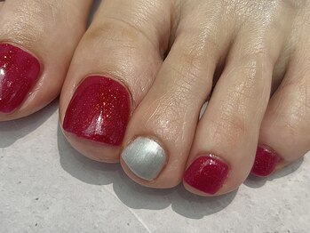 エムスラッシュ ネイル センター北店(M.SLASH)/シンプルフットネイル