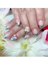 ネイルアンドアイラッシュ リラ 東三国店(Rela)/ガラスフレンチネイル