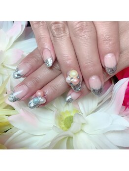 ネイルアンドアイラッシュ リラ 東三国店(Rela)/ガラスフレンチネイル