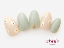 ネイルサロン アビー 宮益坂店(abbie)/フラワーピスタチオ　￥10340