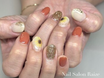 ライズ 本町店(Raize)/向日葵ネイル/オレンジネイル