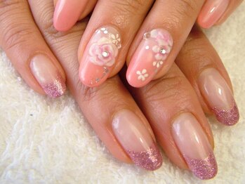 エムネイル(M Nail)/シンプル(フレンチ・フラワー)