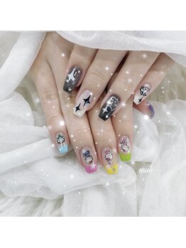 リンドネイル バイ モカ アンド ララ(Lind nail by moca and LaLa)/ちぐはぐネイル