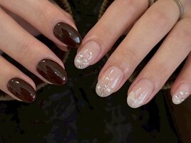 リボンネイル ラメグラネイル