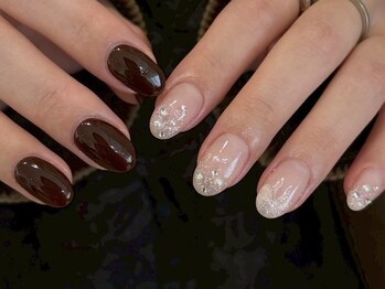 リボンネイル ラメグラネイル