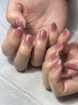 桜カラーうるちゅるネイル