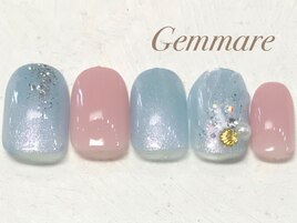 貝殻ワンポイントプックリネイル