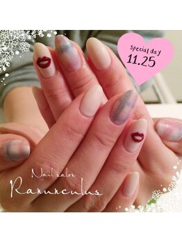 ラナンキュラス(Ranunculus)/こだわり☆ブランケットNail