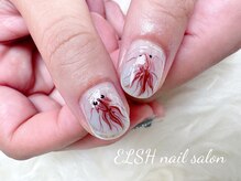 エルシ(ELSH)/金魚ネイル/手描き
