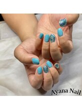 リファインネイル(refinenail)/ターコイズワンカラーネイル