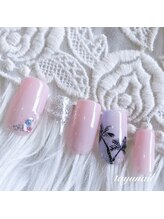 たゆ ネイル(たゆnail)/トワイライトヤシの木ネイル