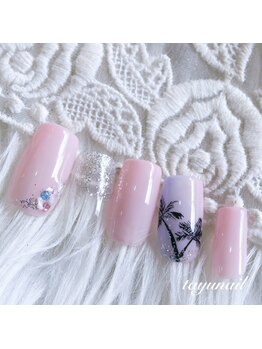たゆ ネイル(たゆnail)/トワイライトヤシの木ネイル